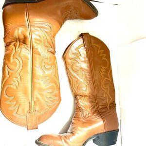Vintage Remington Cowgirl Brown Leather Handmade Boots Size 7 C